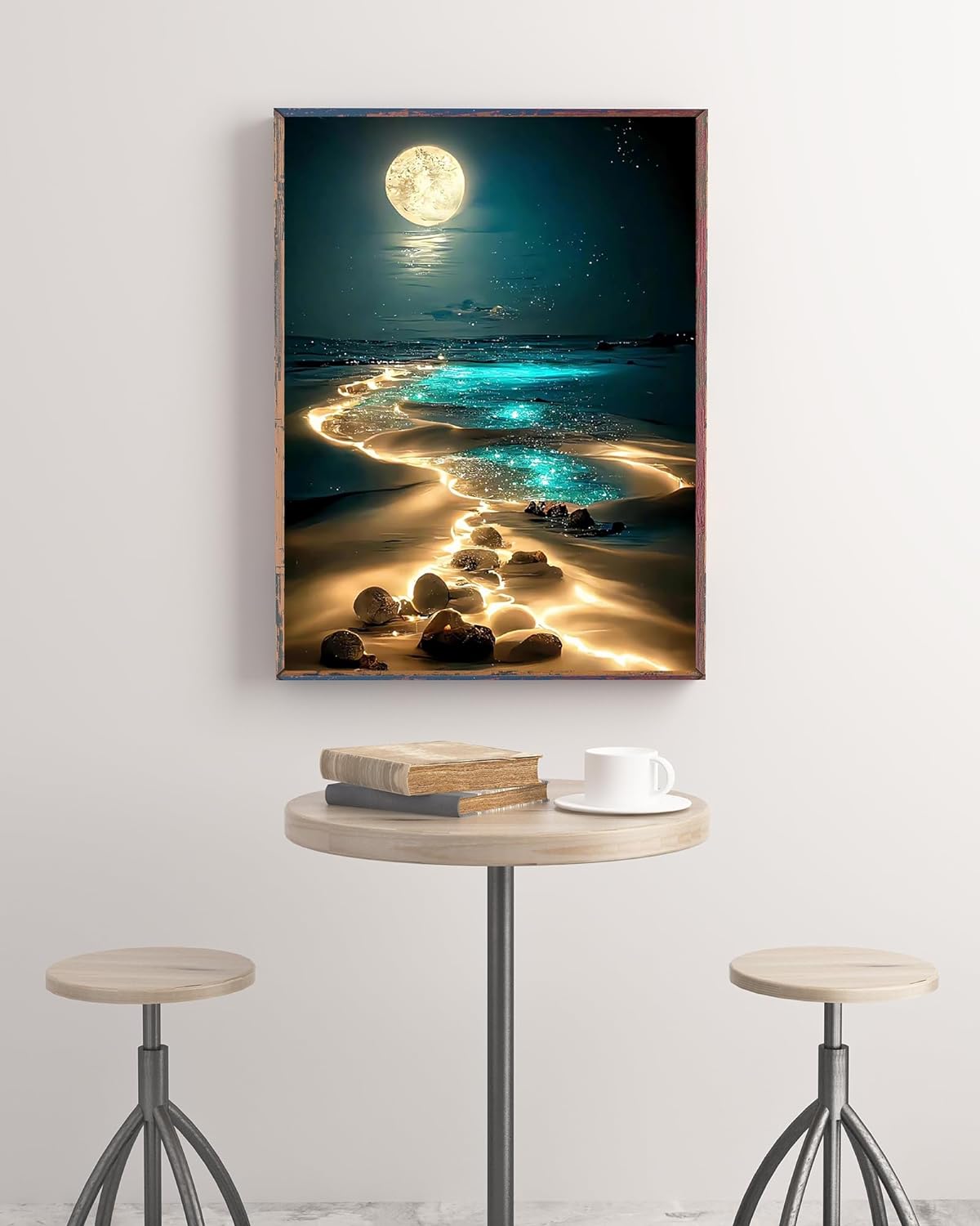 Dream Beach at night Shell Diamond Painting