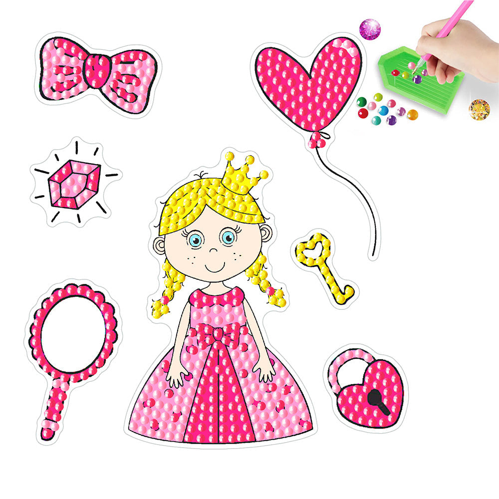 7Pcs Cute Cartoon Princess Diamond Painting Stickers