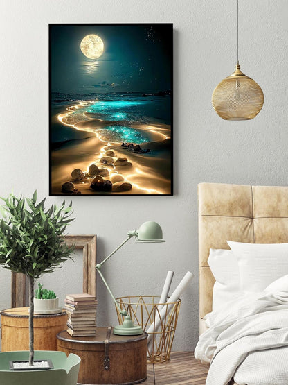 Dream Beach at night Shell Diamond Painting