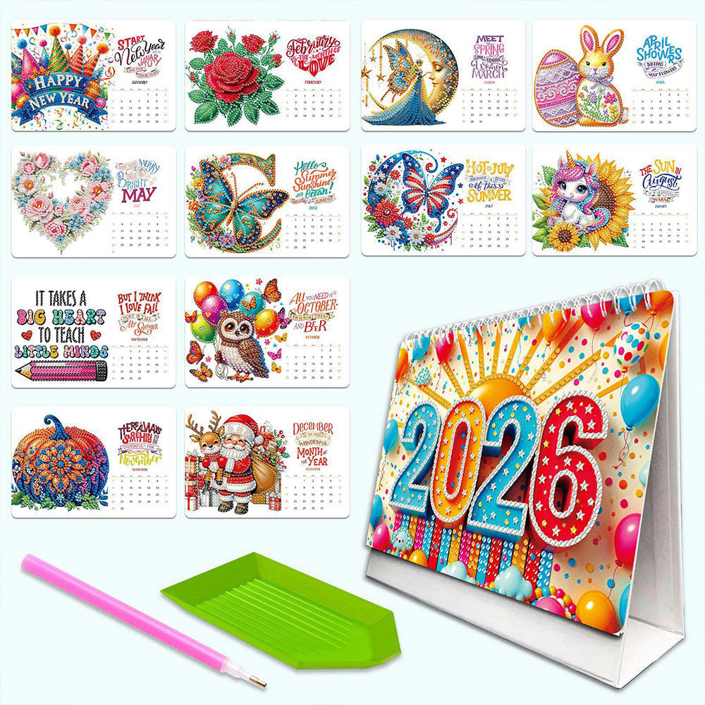 2026 Desk Calendar Diamond Painting | A Wonderful 2026