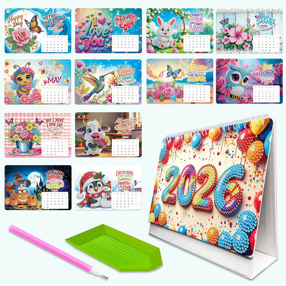 2026 Desk Calendar Diamond Painting | Each Month’S Unique Scenery