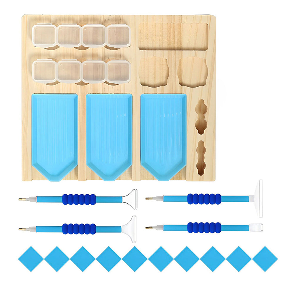 Wooden Diamond Painting Storage Rack Box Tray Pen Kits
