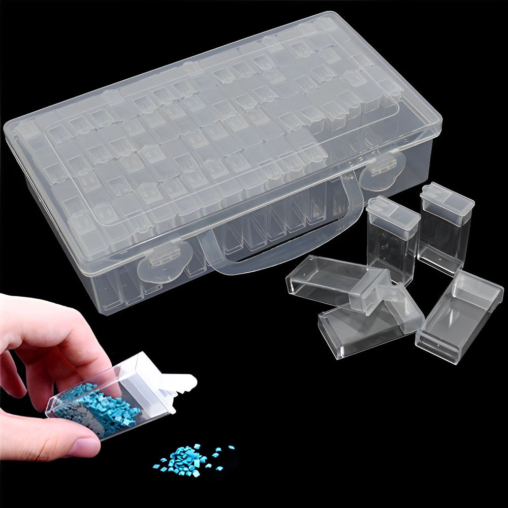 64 Slots Diamond Painting Transparent Sorting Box