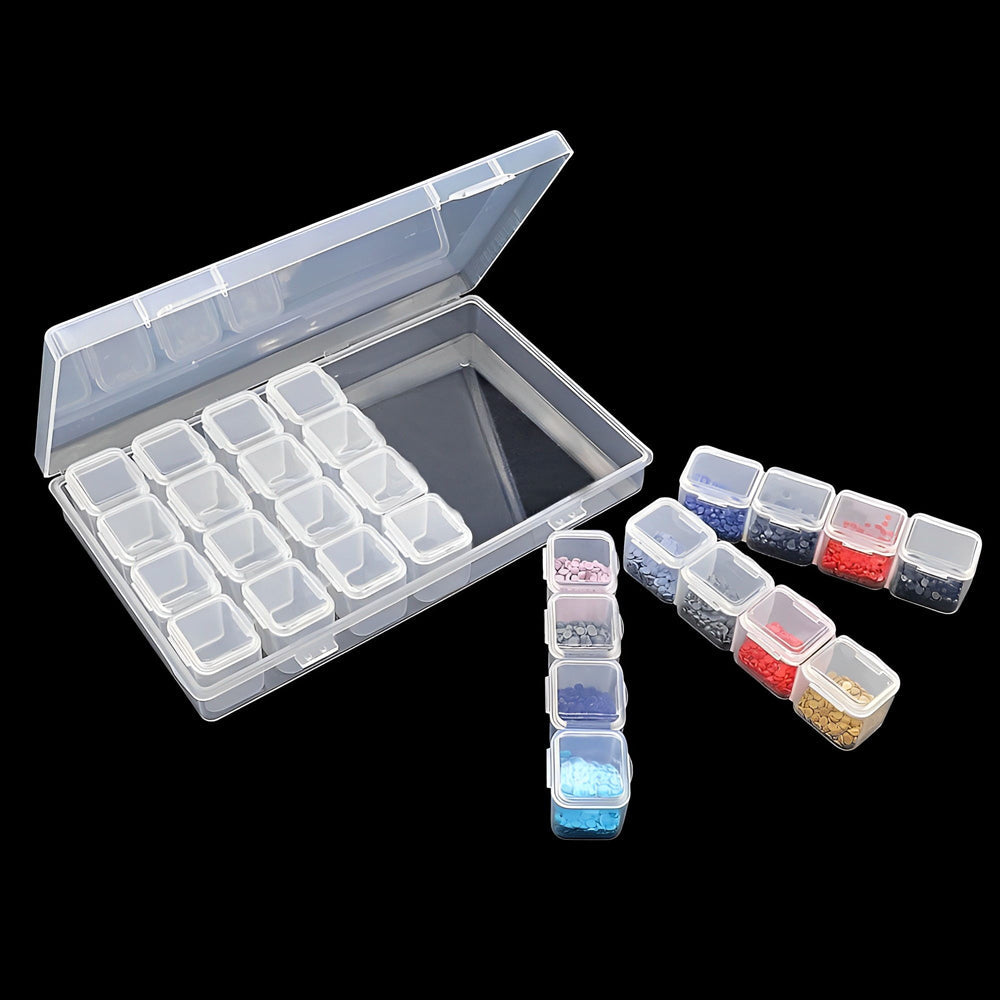 28 Slots Diamond Painting Transparent Sorting Box