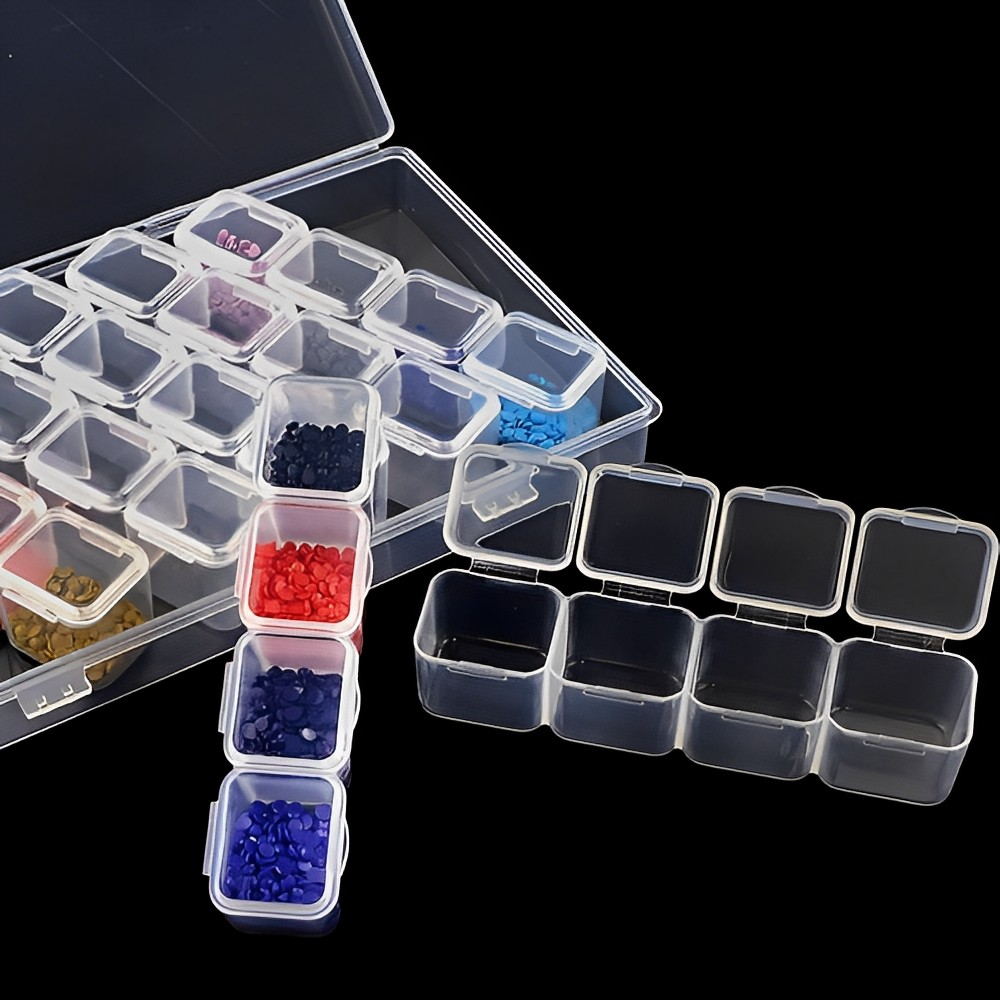 28 Slots Diamond Painting Transparent Sorting Box
