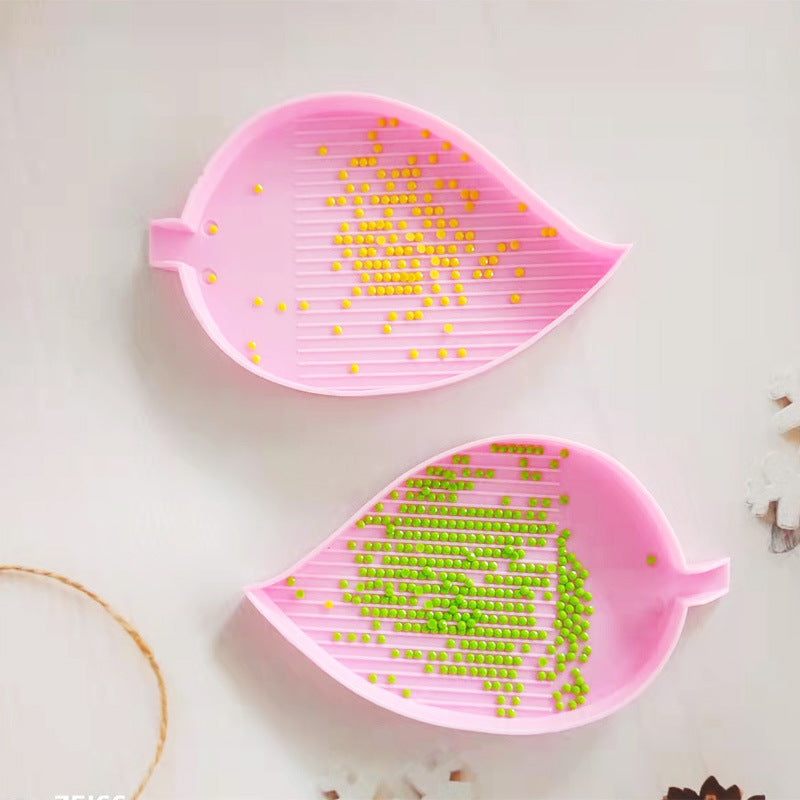 2pcs Leaf Shape Diamond Painting Tool Tray