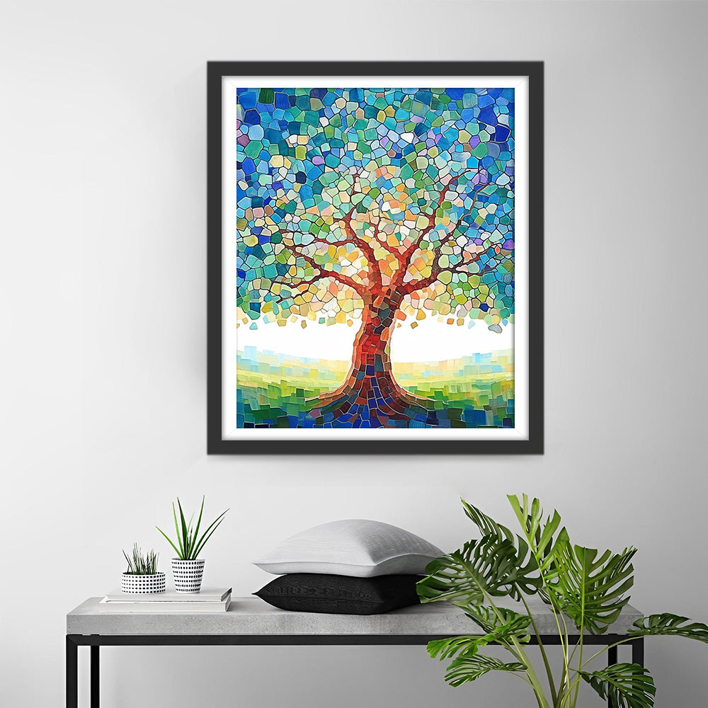 Abstract Block Tree Diamond Painting