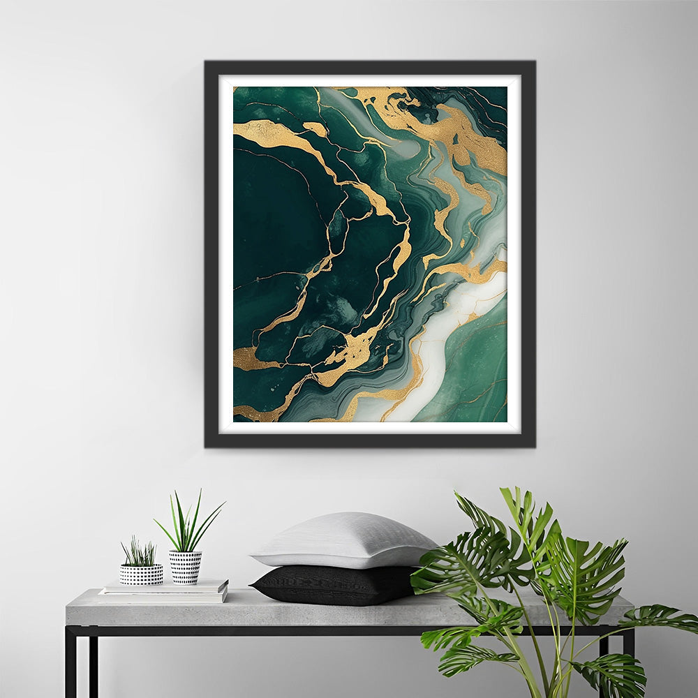 Abstract Green Liquid Pattern Diamond Painting