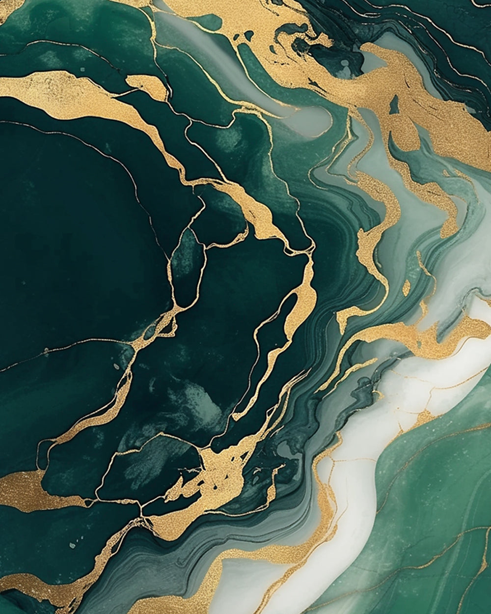 Abstract Green Liquid Pattern Diamond Painting