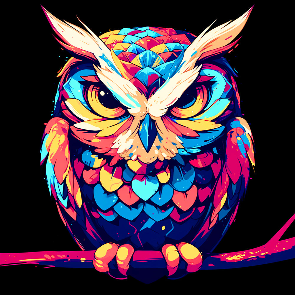 Abstract Owl in the Darkness Diamond Painting