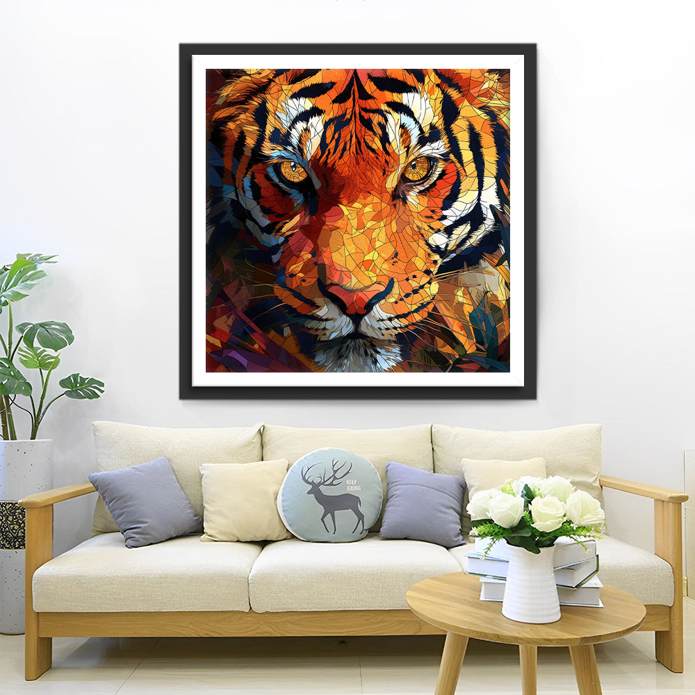 Abstract Tiger Head Diamond Painting