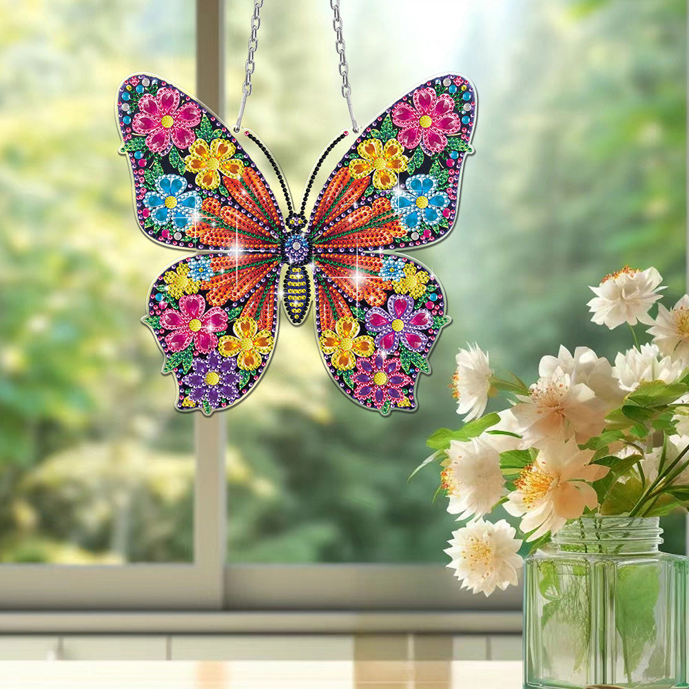Acrylic Gorgeous Butterfly Diamond Painting Hanging Pendant