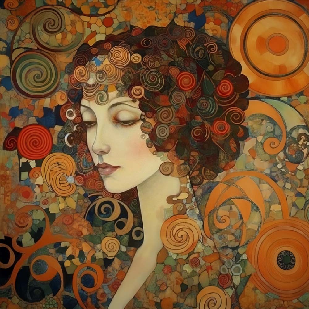 Beautiful Woman and Abstract Pattern Diamond Painting