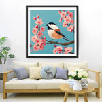 Bird on Pink Branches Diamond Painting