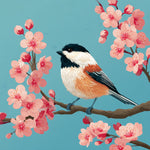 Bird on Pink Branches Diamond Painting
