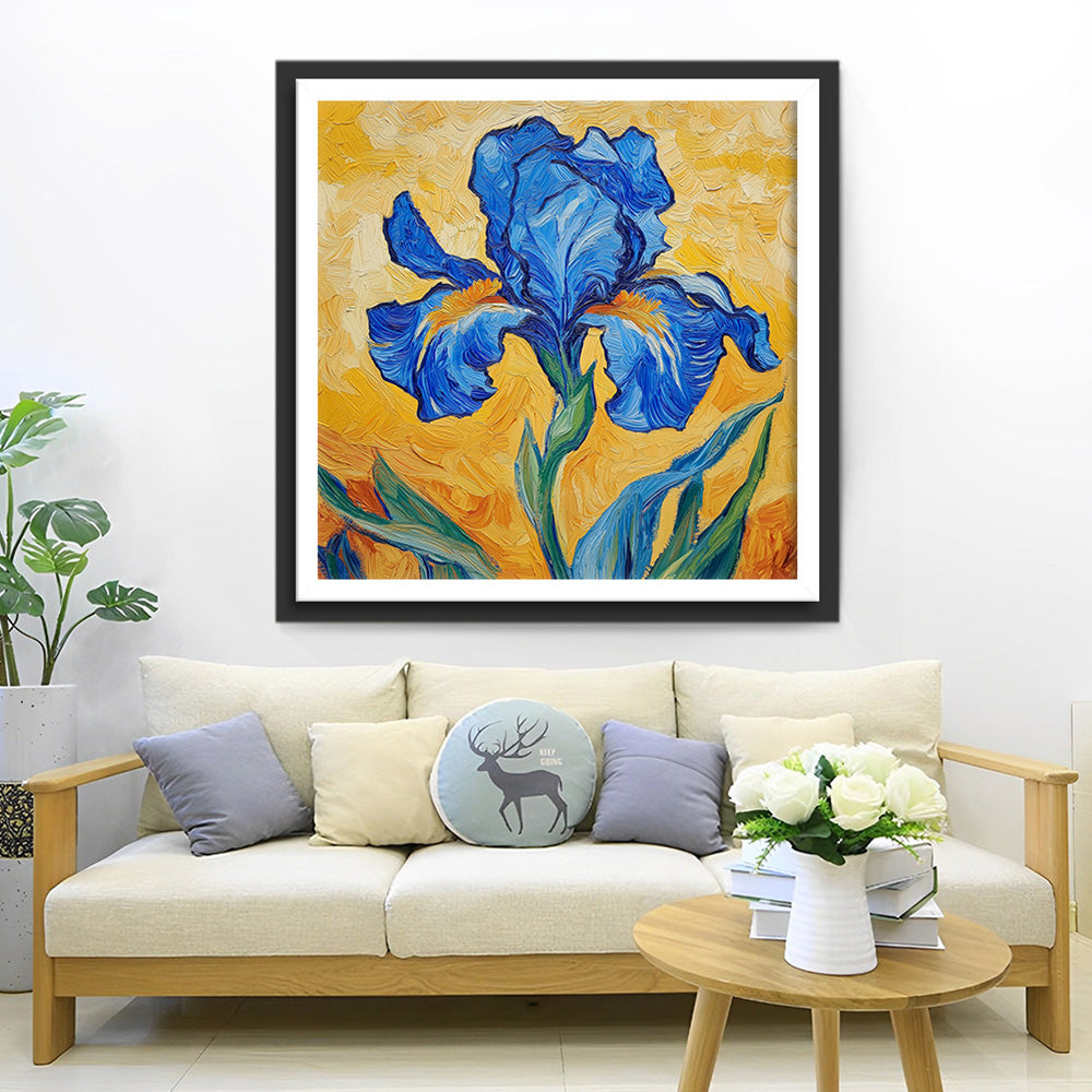 Blue Iris Flower Diamond Painting