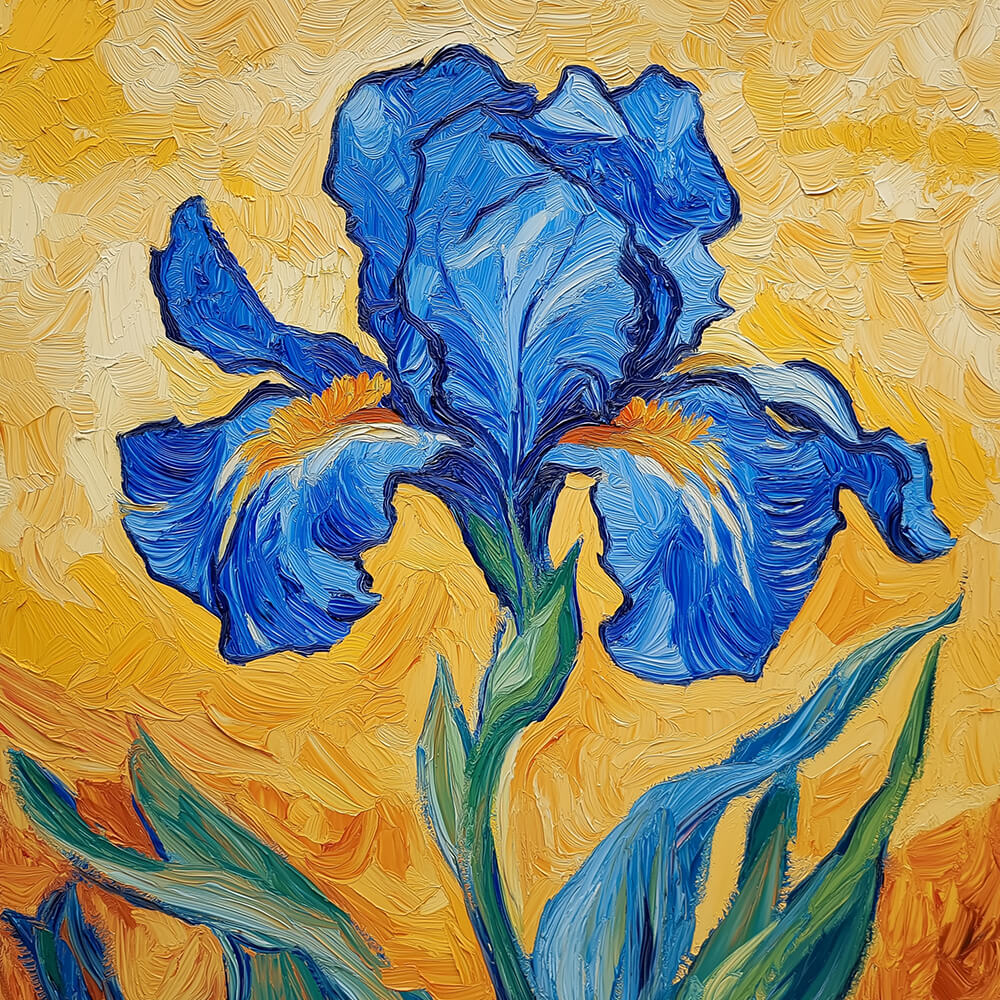 Blue Iris Flower Diamond Painting