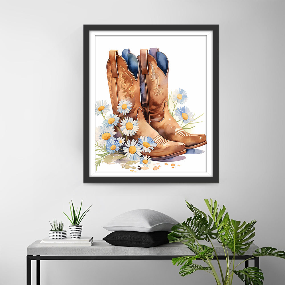 Boots and Daisies Diamond Painting
