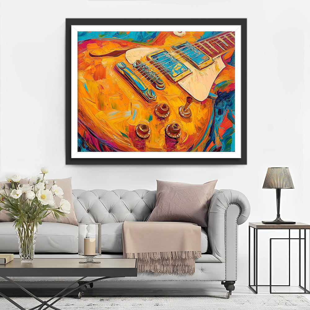 Brightly Colored Guitar Diamond Painting