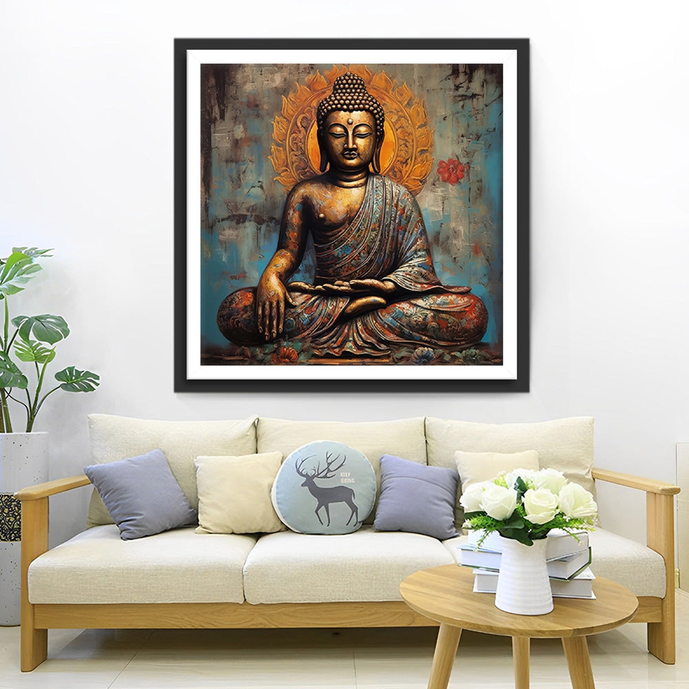 Bronze Buddha Statue Diamond Painting