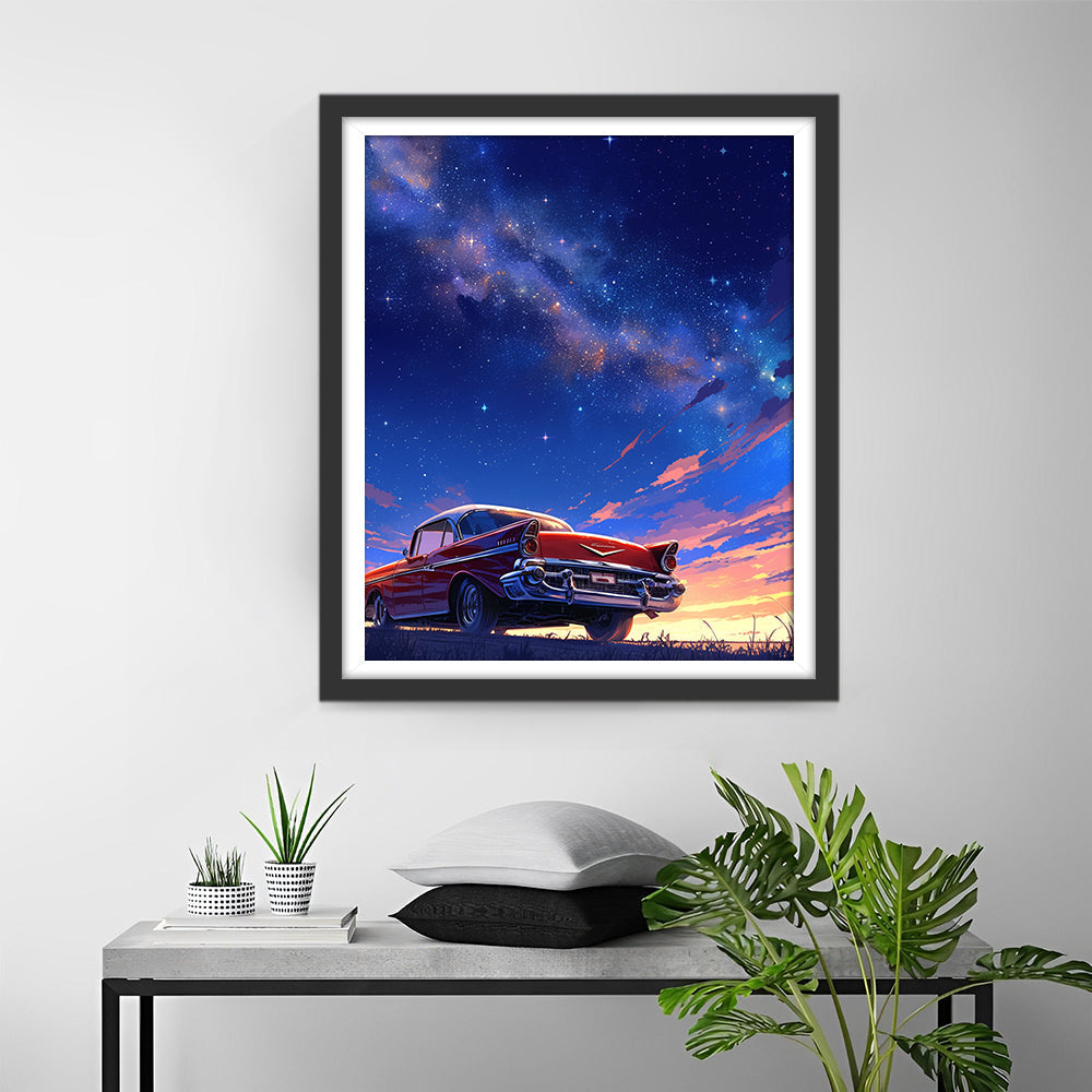 Car and Starry Sky Diamond Painting