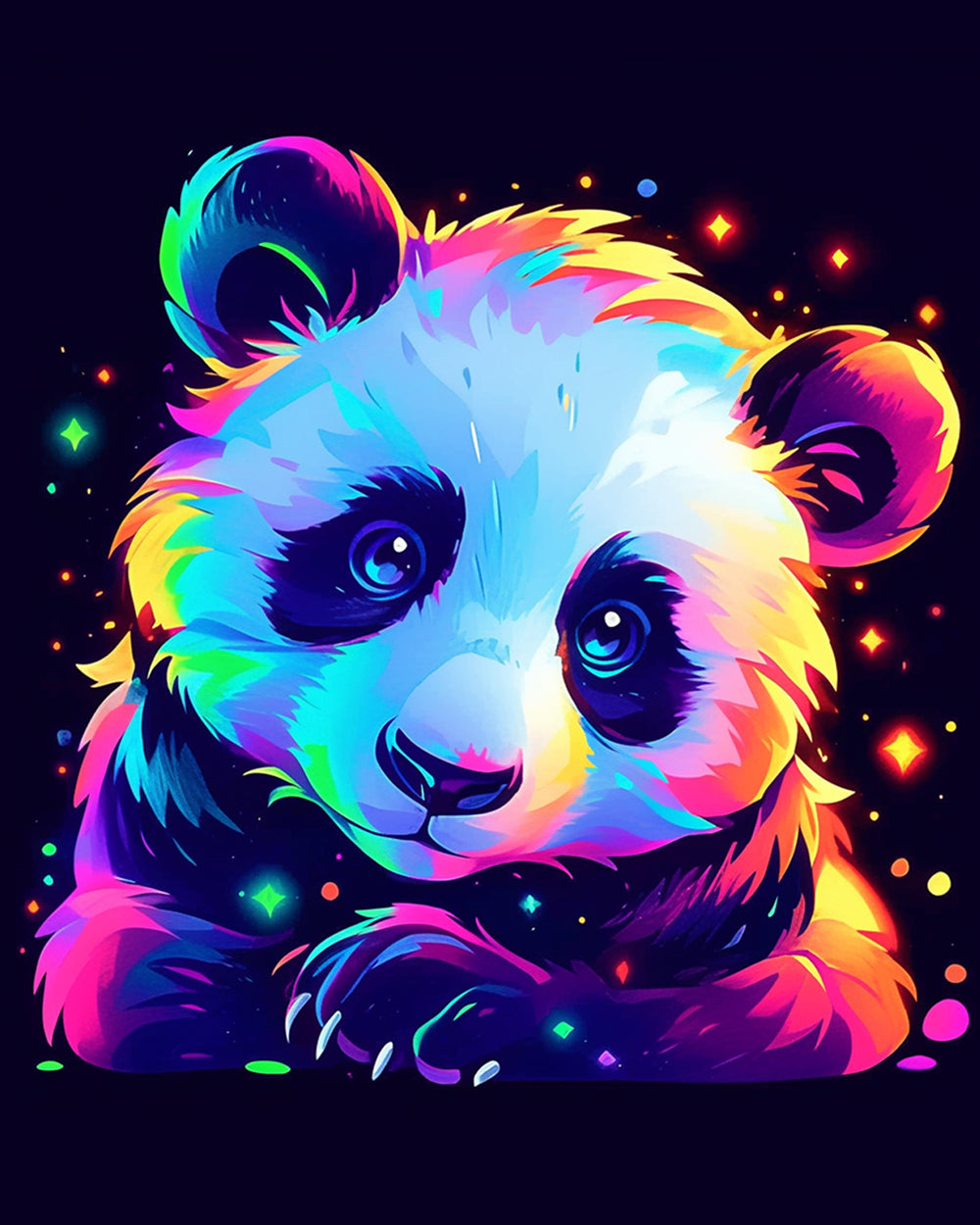 Cartoon Panda in the Dark Diamond Painting