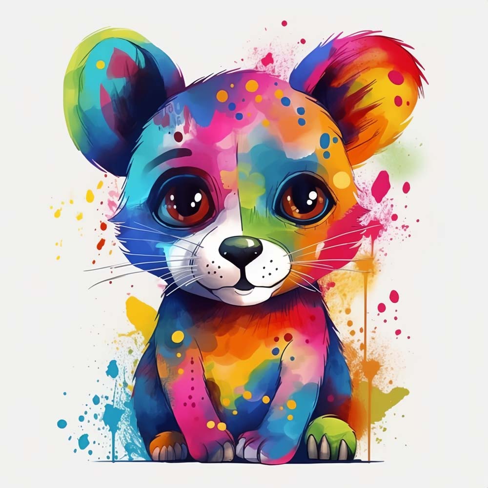 Colorful Baby Bear Diamond Painting