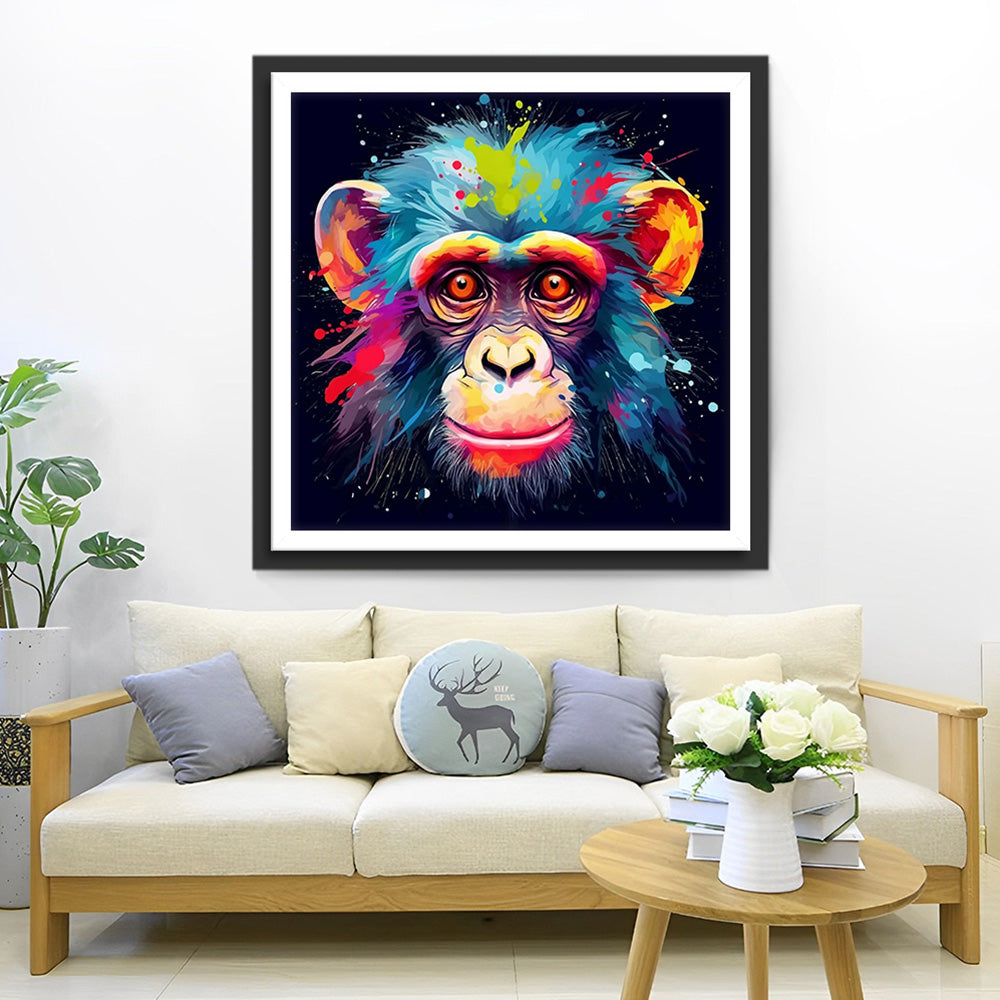 Colorful Monkey Head Diamond Painting