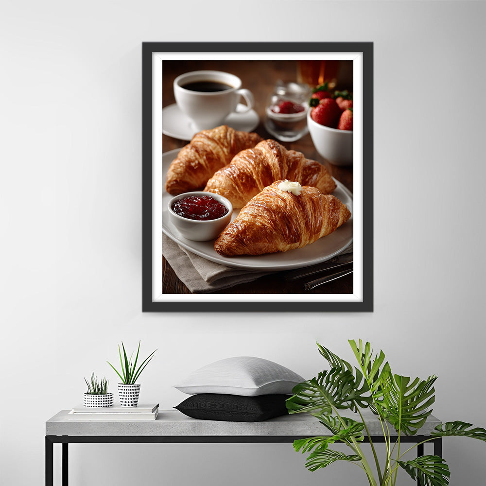 Croissant with Strawberry Jam Diamond Painting