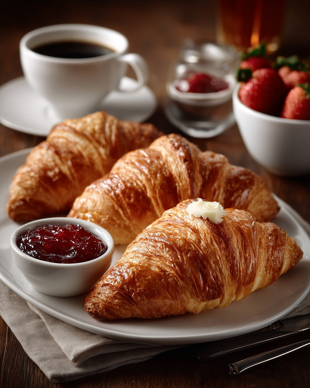 Croissant with Strawberry Jam Diamond Painting