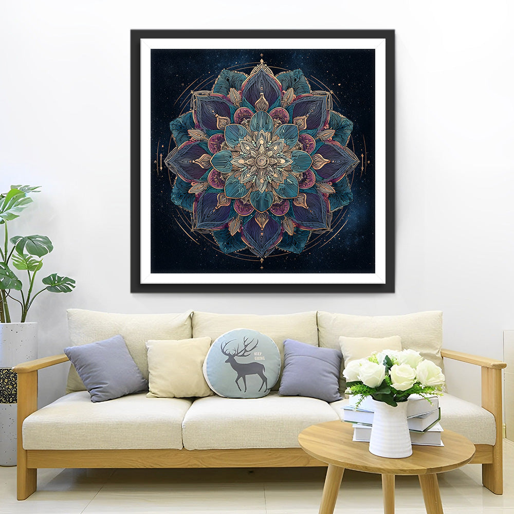 Dark Lotus Mandala Diamond Painting