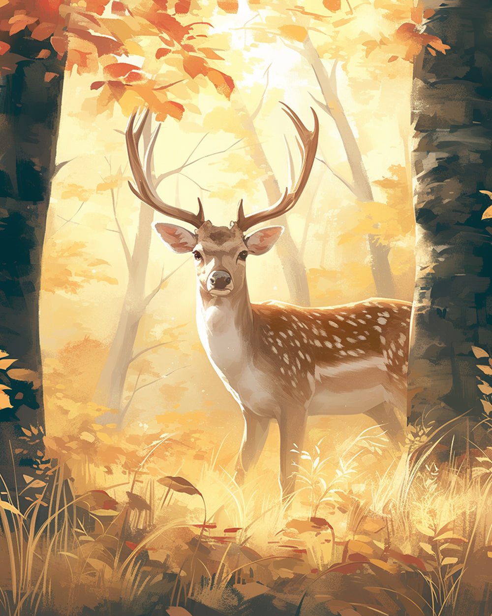 Deer in the Forest Diamond Painting