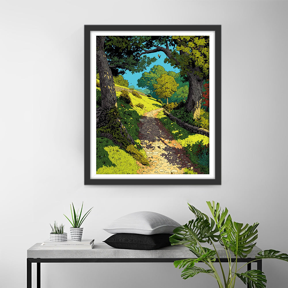 Dense Forest Path Diamond Painting