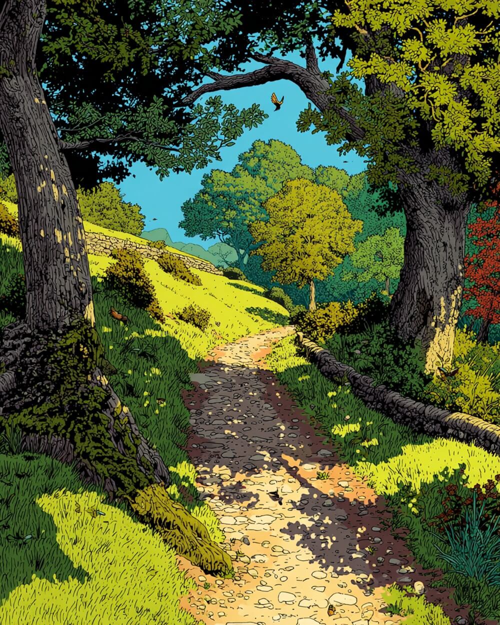 Dense Forest Path Diamond Painting