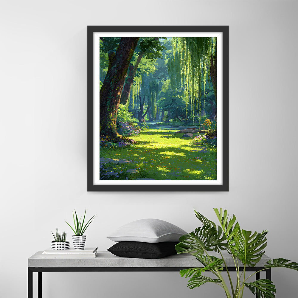 Dense Weeping Willows in Summer Diamond Painting