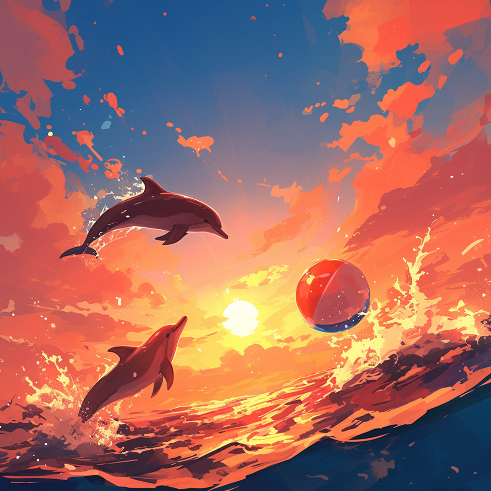 Dolphins at Sunset Diamond Painting