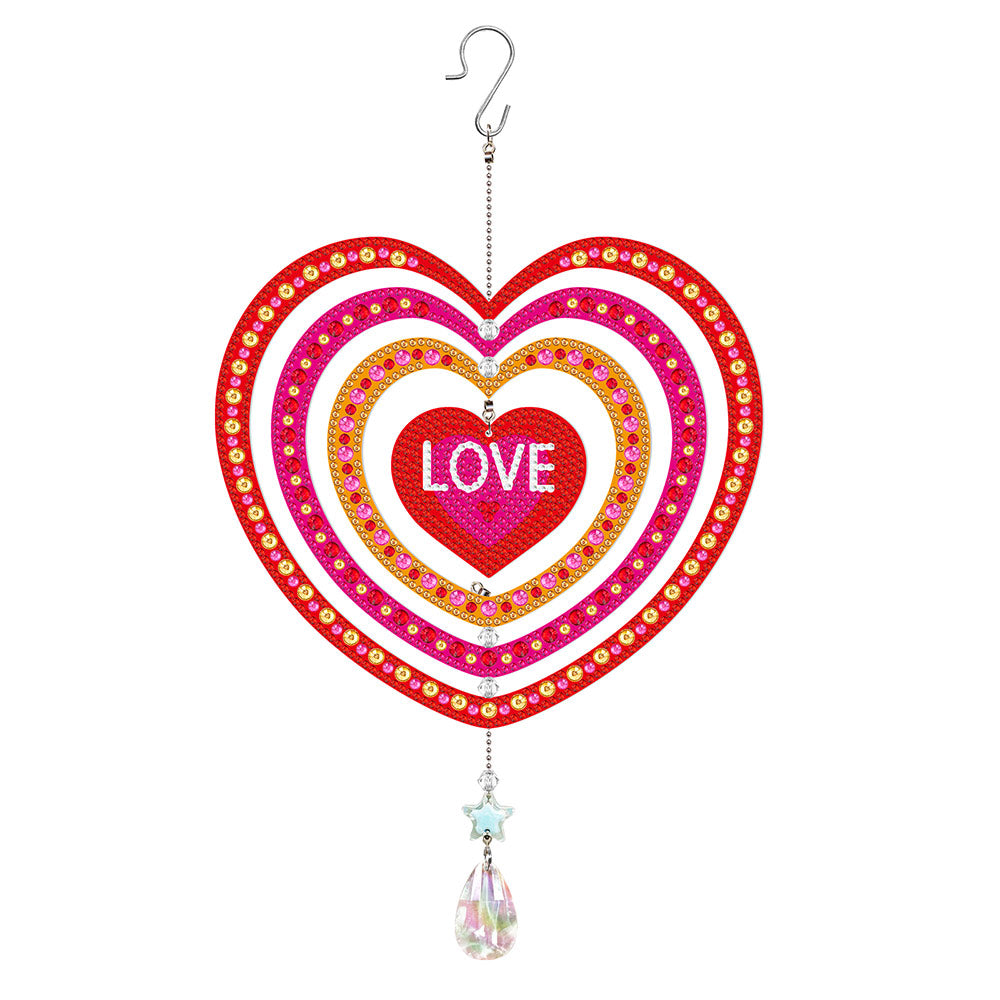 Double-Sided Diamond Painting Crystal Suncatcher Hanging Ornament - Romantic Heart