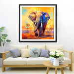 Elephant on Yellow Background Diamond Painting
