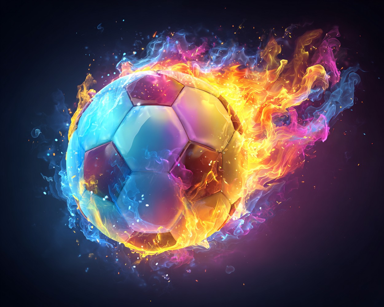 Football with Flame Effects Diamond Painting