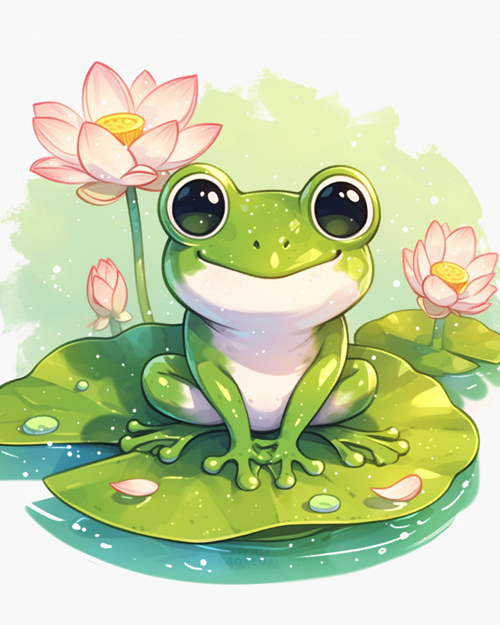 Frog with Lotus Diamond Painting