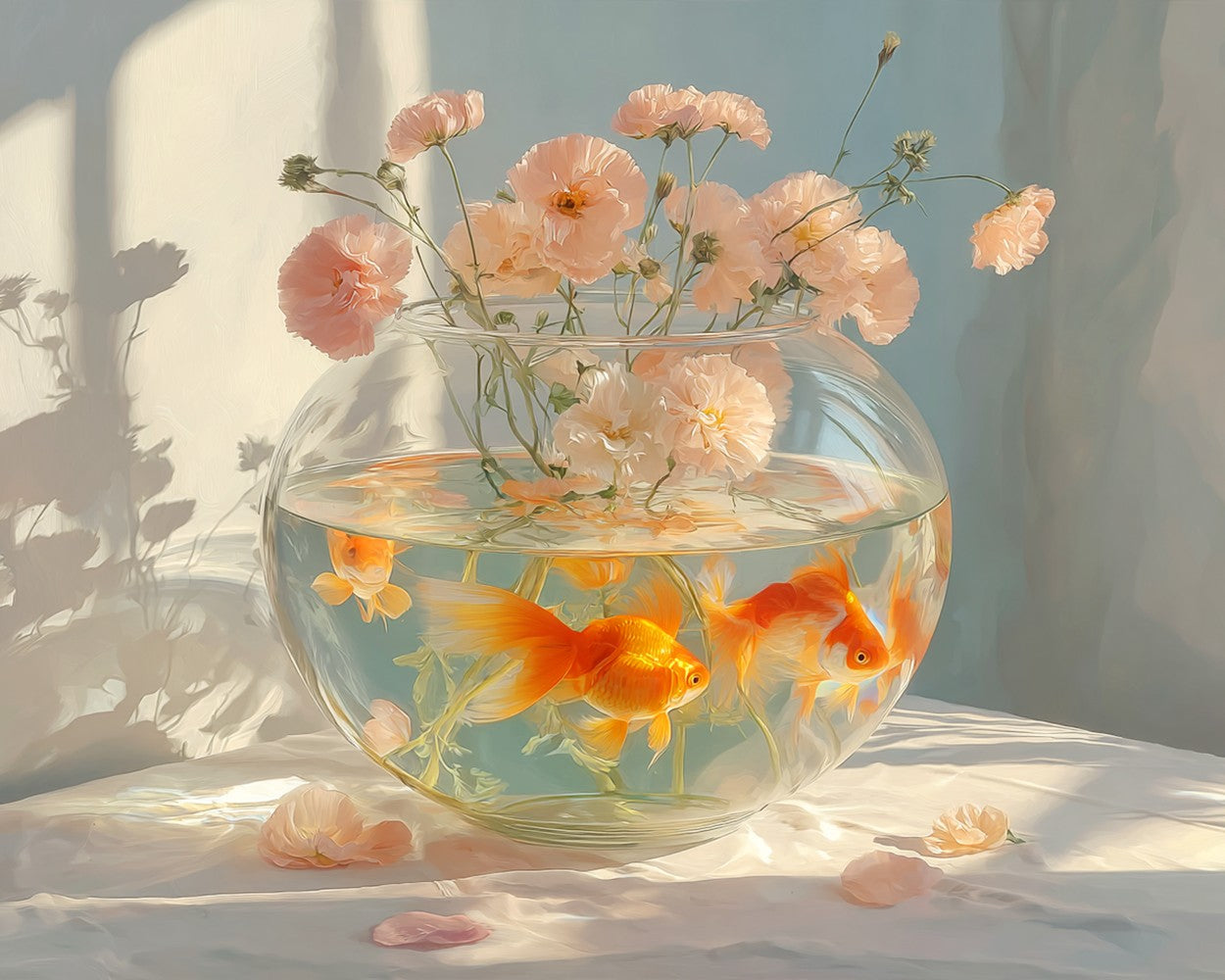 Goldfish in a Glass Fish Tank Diamond Painting