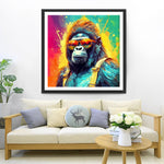 Gorilla with Yellow Sunglasses Diamond Painting