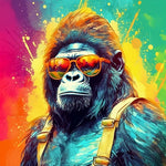 Gorilla with Yellow Sunglasses Diamond Painting