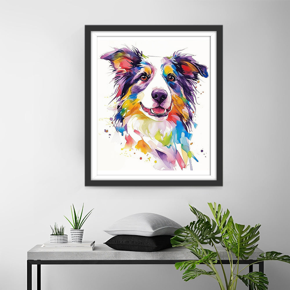 Happy Border Collie Diamond Painting