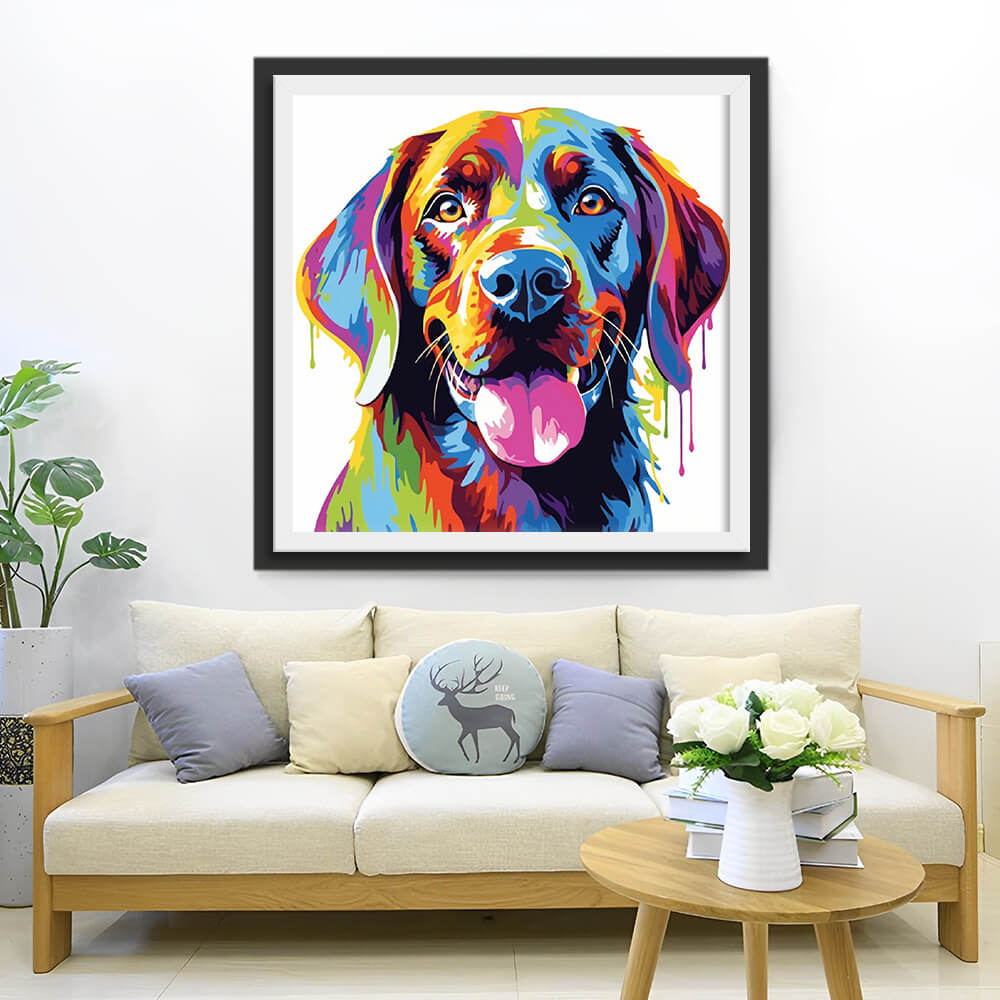 Happy Colorful Dog Diamond Painting