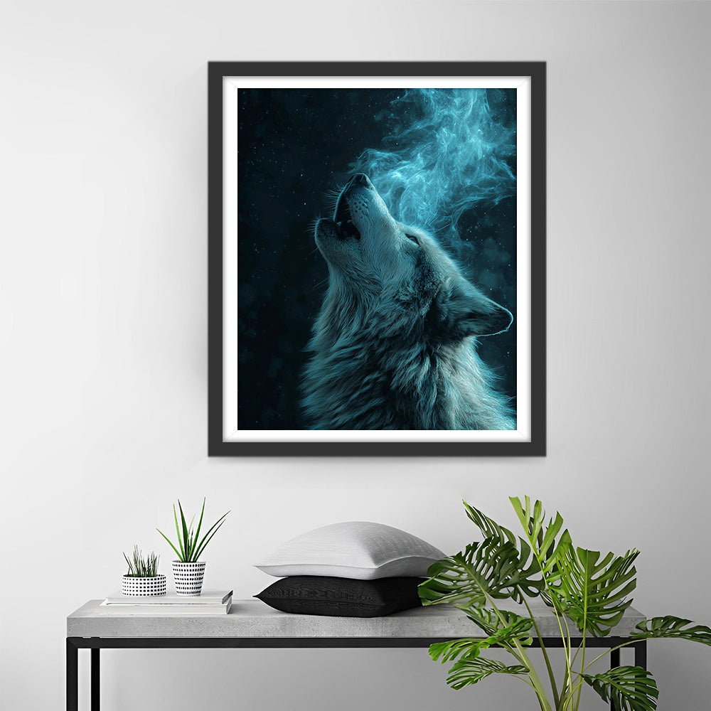 Howling Wolf in the Darkness Diamond Painting