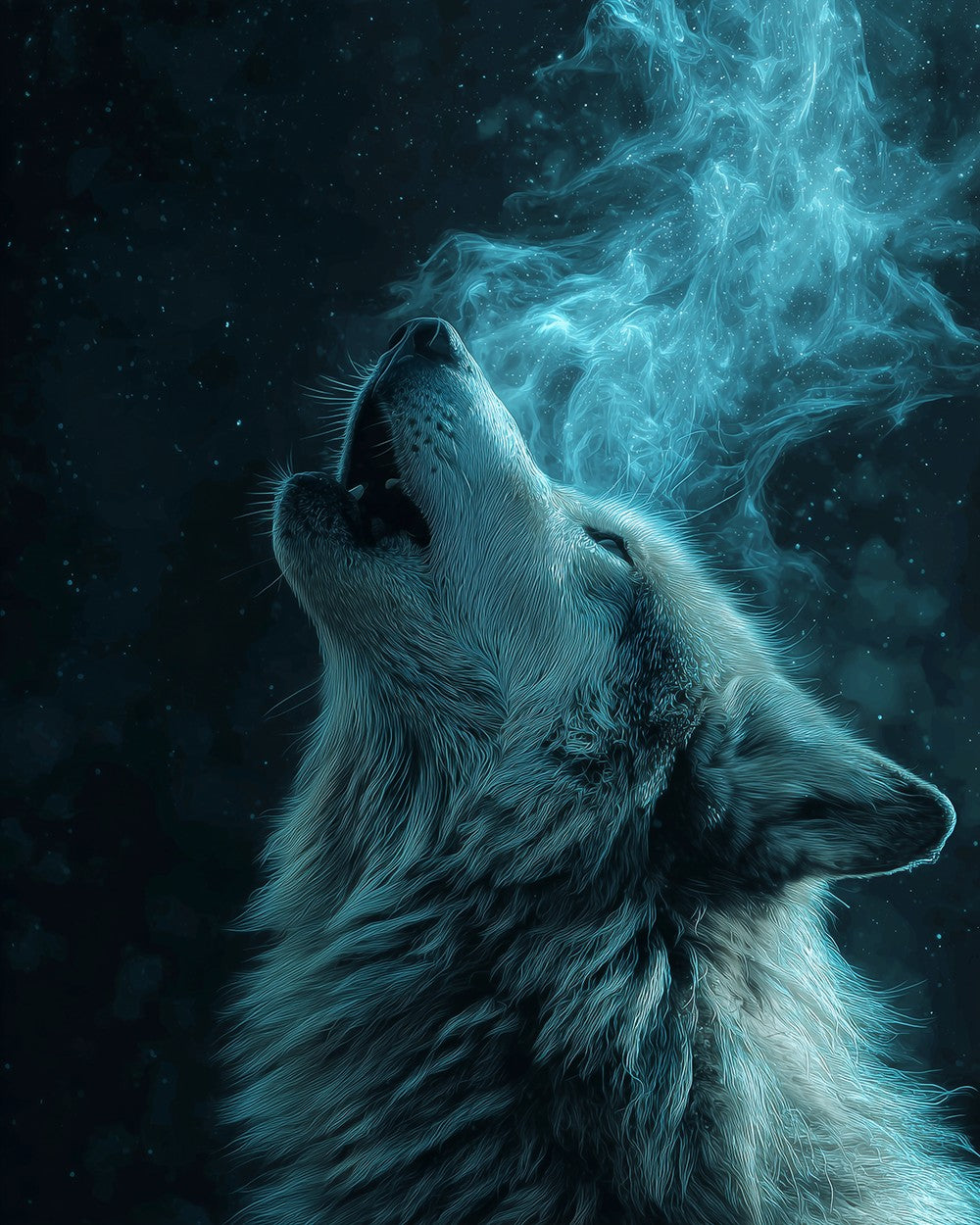Howling Wolf in the Darkness Diamond Painting