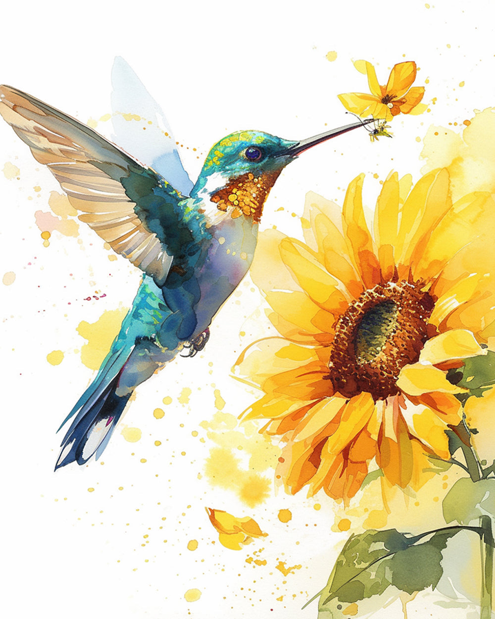 Hummingbird and Sunflower Diamond Painting