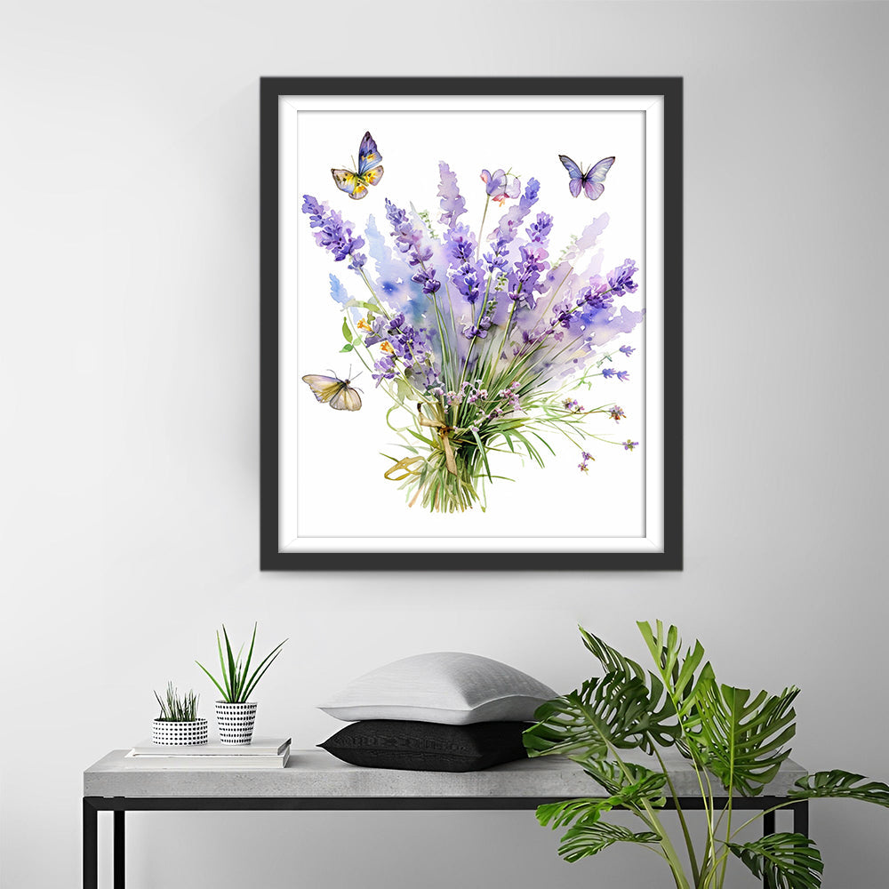 Lavender and Butterflies Diamond Painting