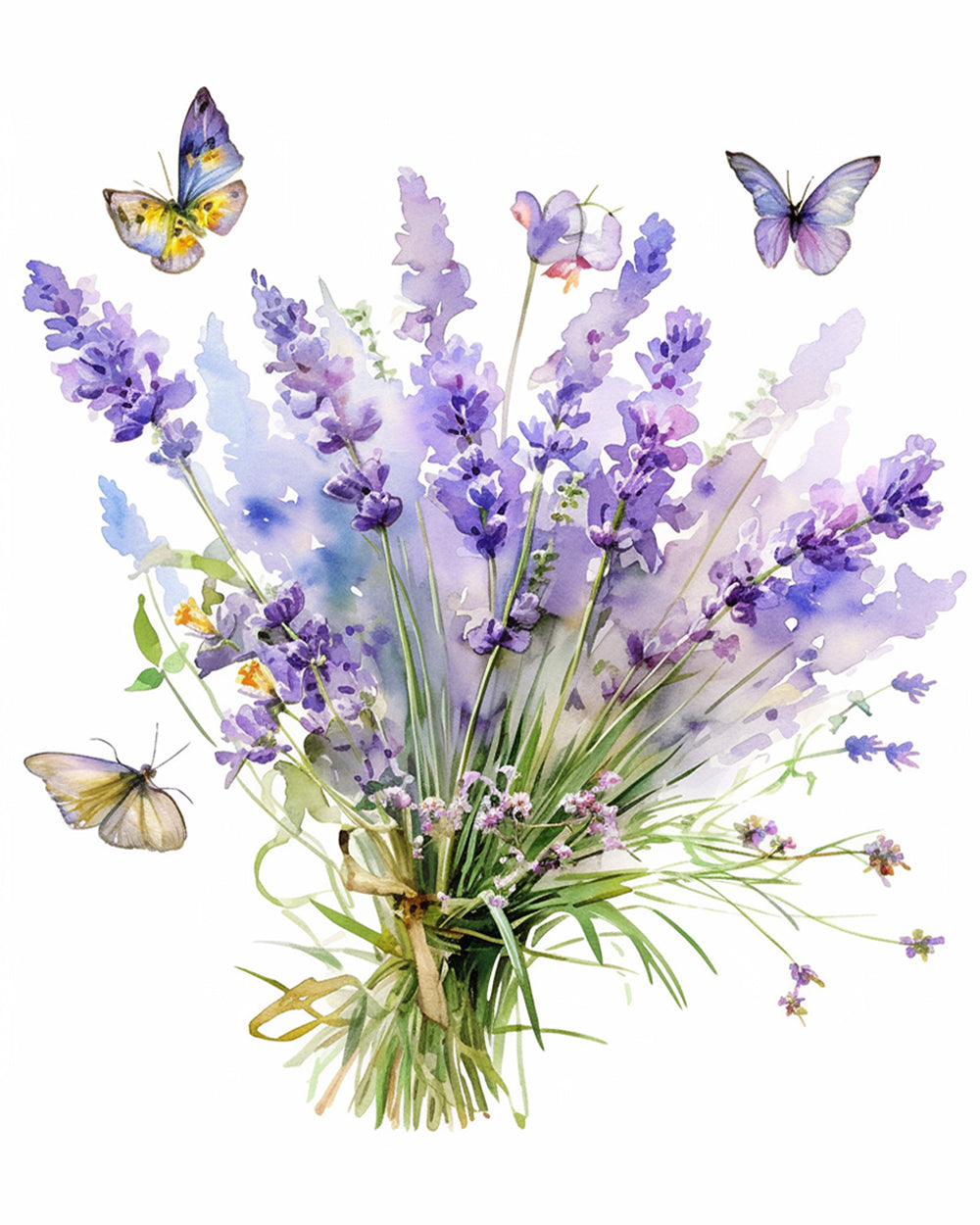 Lavender and Butterflies Diamond Painting